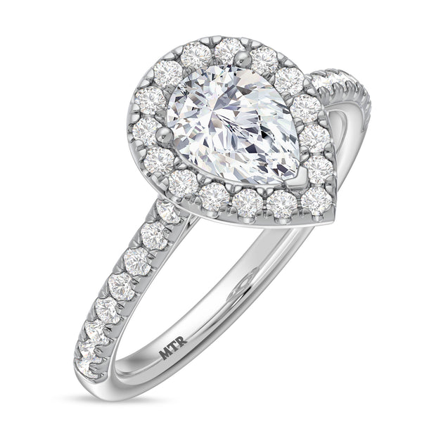 My Trio Rings Adeola 2-1/4 CTW Lab Grown Diamond Pear Solitaire Trio Set in 10KT White Gold