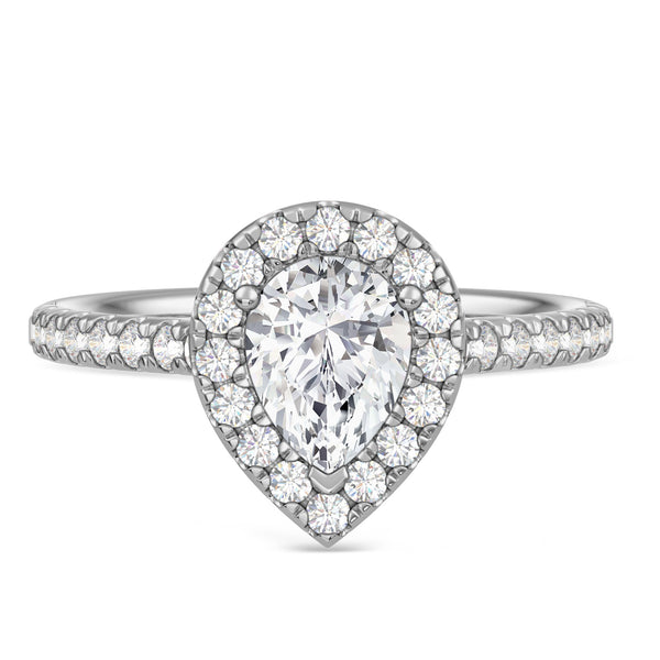 My Trio Rings Adeola 2-1/4 CTW Lab Grown Diamond Pear Solitaire Trio Set in 10KT White Gold