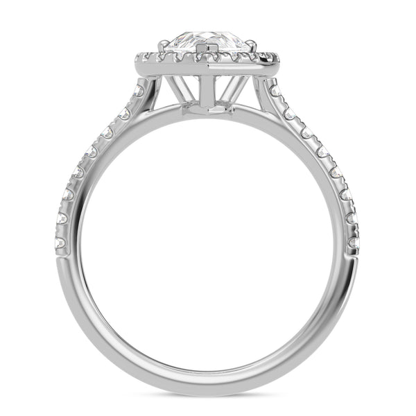 My Trio Rings Adeola 2-1/4 CTW Lab Grown Diamond Pear Solitaire Trio Set in 10KT White Gold
