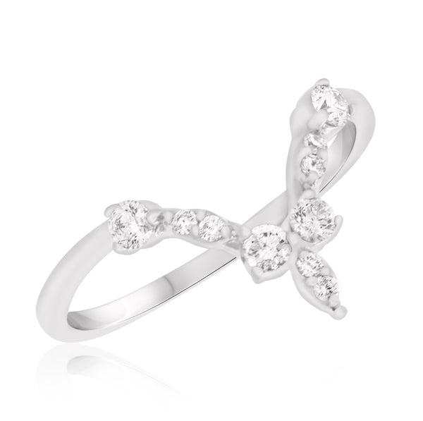 My Trio Rings Petal 2-3/4 CTW Morganite and Diamond Trio Matching Wedding Ring Set 10KT White Gold