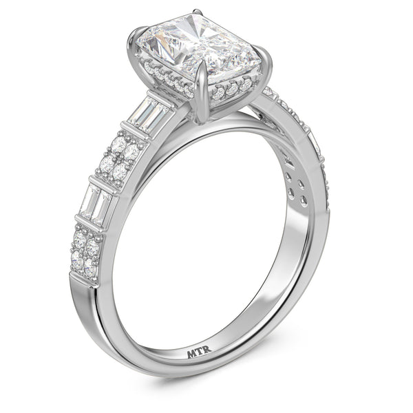 My Trio Rings Nico 2-1/2 CTW Lab Grown Diamond Radiant Solitaire Bridal Set in 10KT White Gold
