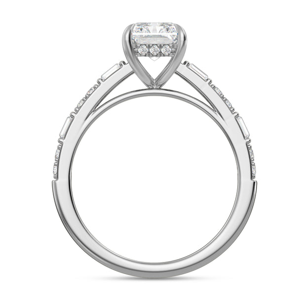 My Trio Rings Nico 2-1/2 CTW Lab Grown Diamond Radiant Solitaire Bridal Set in 10KT White Gold