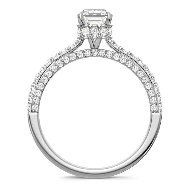 My Trio Rings Zola 2-7/8 CTW Lab Grown Diamond Asscher Solitaire Bridal Set in 10KT White Gold