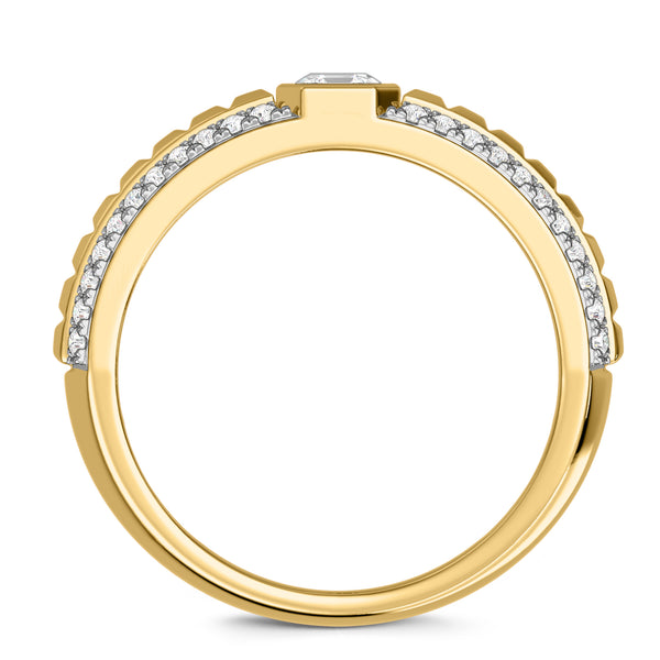 My Trio Rings Perla 1 CTW Lab Grown Diamond Wedding Band Set in 10KT Yellow Gold