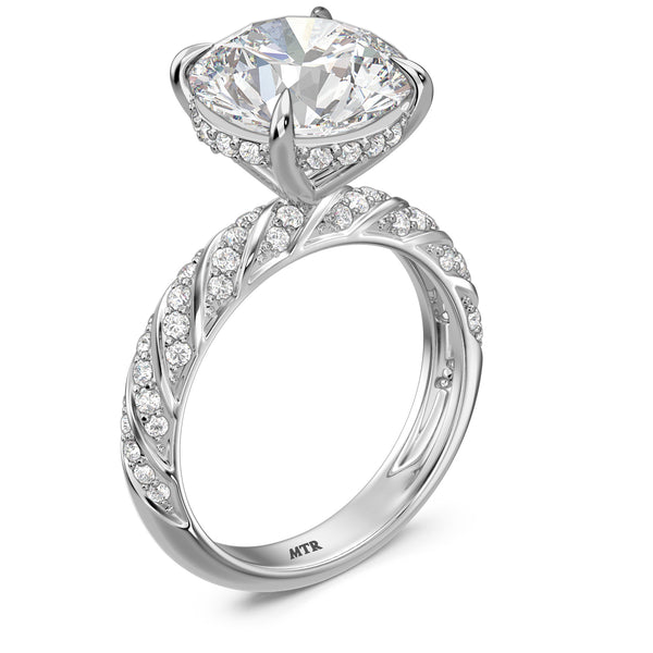 My Trio Rings Nella 5-7/8 CTW Lab Grown Diamond Round Solitaire Bridal Set in 10KT White Gold