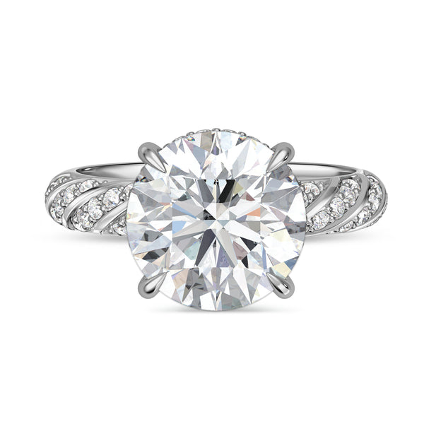 My Trio Rings Nella 5-7/8 CTW Lab Grown Diamond Round Solitaire Bridal Set in 10KT White Gold