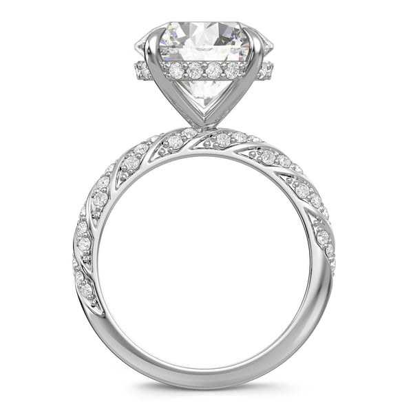 My Trio Rings Nella 5-7/8 CTW Lab Grown Diamond Round Solitaire Bridal Set in 10KT White Gold