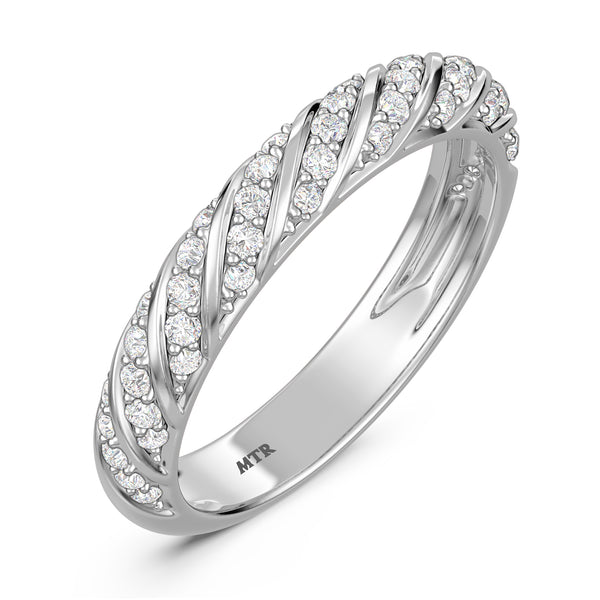 My Trio Rings Nella 5-7/8 CTW Lab Grown Diamond Round Solitaire Bridal Set in 10KT White Gold