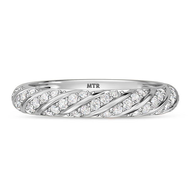 My Trio Rings Nella 5-7/8 CTW Lab Grown Diamond Round Solitaire Bridal Set in 10KT White Gold