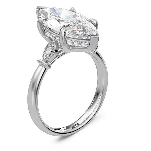My Trio Rings Mirella 5-1/4 CTW Lab Grown Diamond Marquise Solitaire Bridal Set in 10KT White Gold