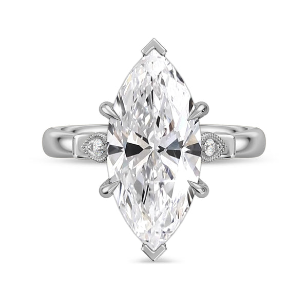 My Trio Rings Mirella 5-1/4 CTW Lab Grown Diamond Marquise Solitaire Bridal Set in 10KT White Gold
