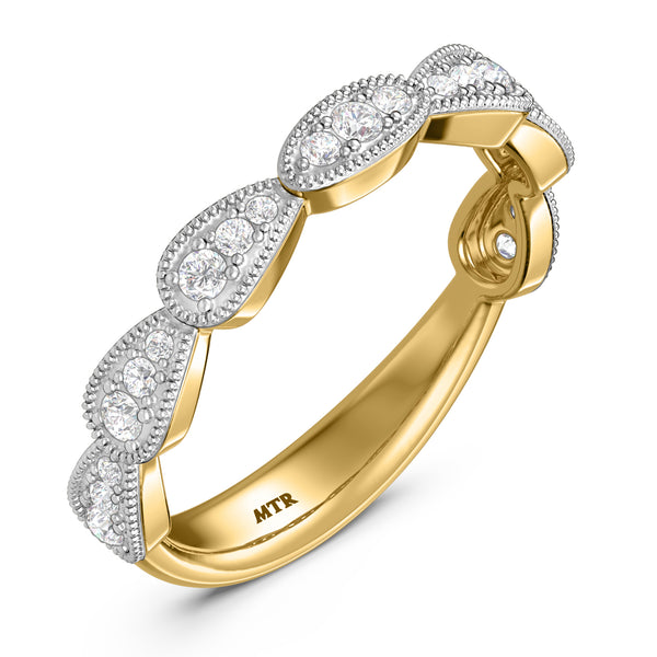 My Trio Rings Fiora 6-1/5 CTW Lab Grown Diamond Pear Solitaire Trio Set in 10KT Yellow Gold
