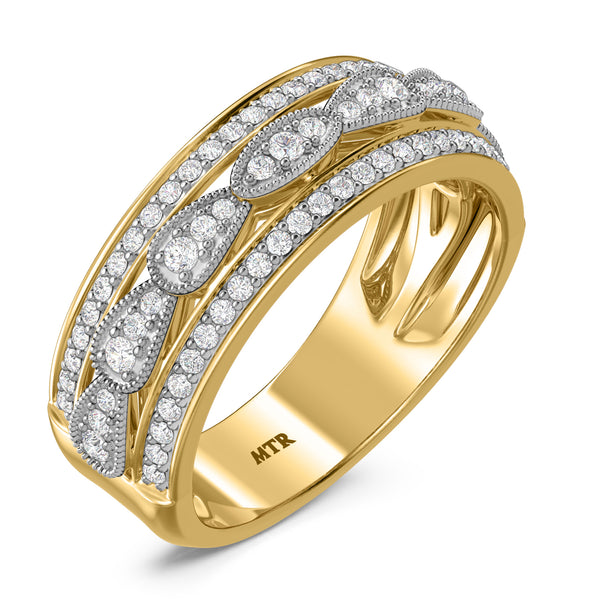 My Trio Rings Fiora 6-1/5 CTW Lab Grown Diamond Pear Solitaire Trio Set in 10KT Yellow Gold