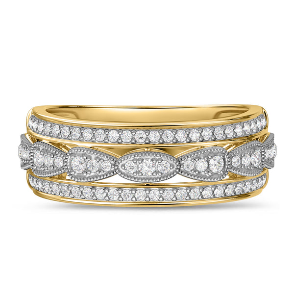 My Trio Rings Fiora 6-1/5 CTW Lab Grown Diamond Pear Solitaire Trio Set in 10KT Yellow Gold