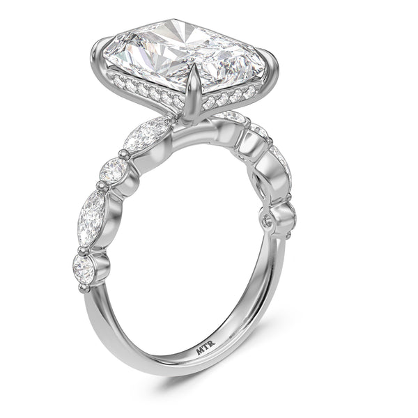 My Trio Rings Stacy 7-1/7 CTW Lab Grown Diamond Radiant Solitaire Trio Set in 10KT White Gold