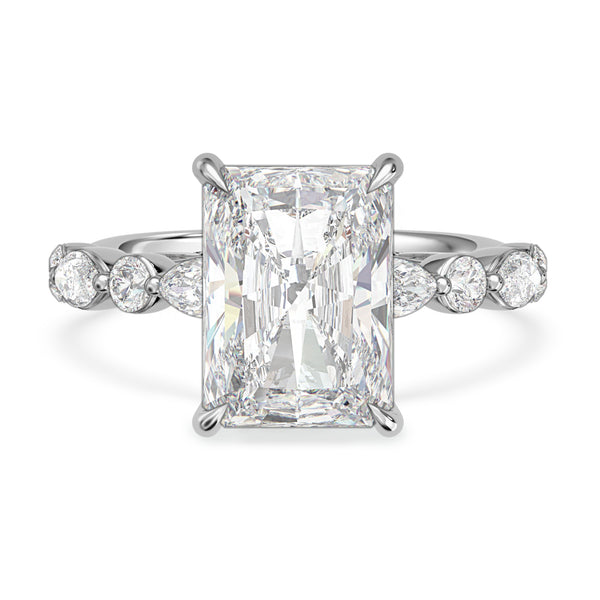 My Trio Rings Stacy 7-1/7 CTW Lab Grown Diamond Radiant Solitaire Trio Set in 10KT White Gold