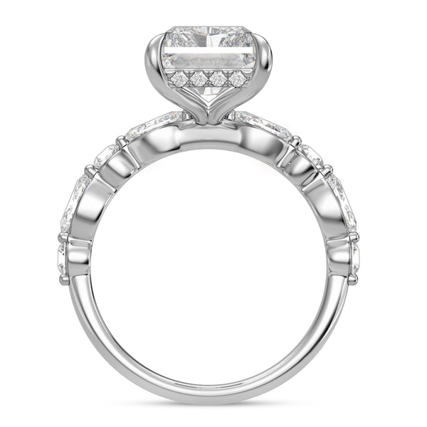 My Trio Rings Stacy 7-1/7 CTW Lab Grown Diamond Radiant Solitaire Trio Set in 10KT White Gold