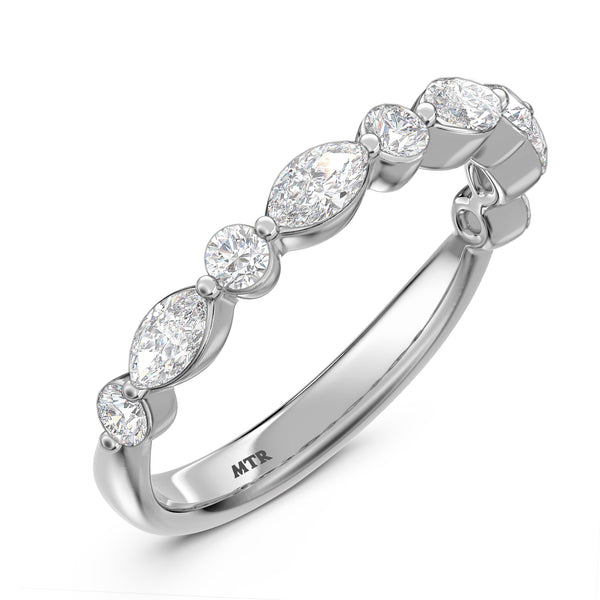 My Trio Rings Stacy 7-1/7 CTW Lab Grown Diamond Radiant Solitaire Trio Set in 10KT White Gold