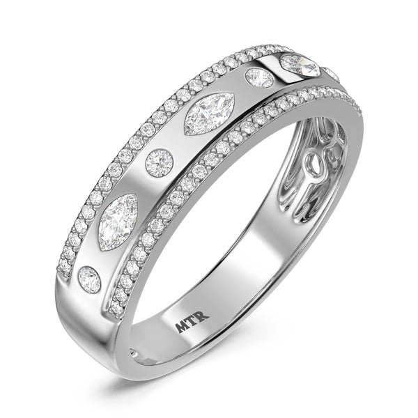 My Trio Rings Stacy 7-1/7 CTW Lab Grown Diamond Radiant Solitaire Trio Set in 10KT White Gold