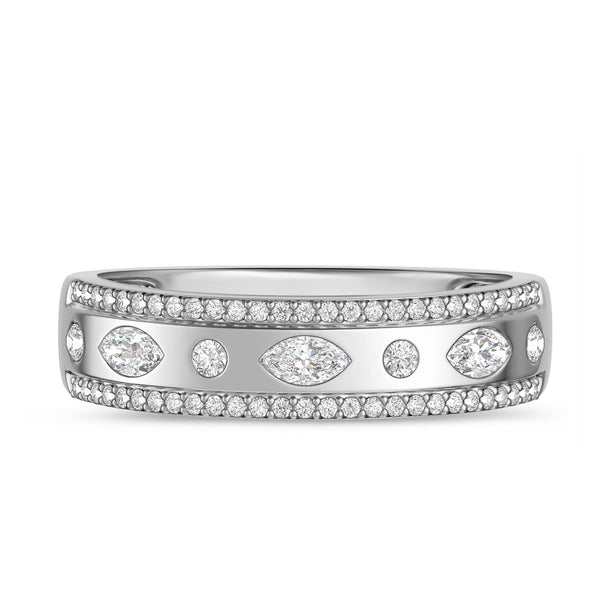 My Trio Rings Stacy 7-1/7 CTW Lab Grown Diamond Radiant Solitaire Trio Set in 10KT White Gold