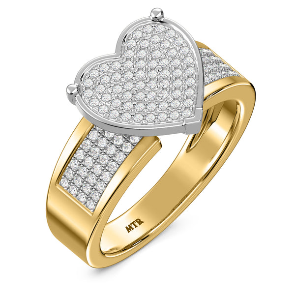 My Trio Rings Valentina 5/8 CTW Lab Grown Diamond Heart Cluster Bridal Set in 10KT Yellow Gold