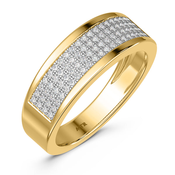 My Trio Rings Valentina 5/8 CTW Lab Grown Diamond Heart Cluster Bridal Set in 10KT Yellow Gold