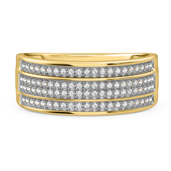 My Trio Rings Jia 1-1/4 CTW Lab Grown Diamond Cushion Cluster Trio Set in 10KT Yellow Gold