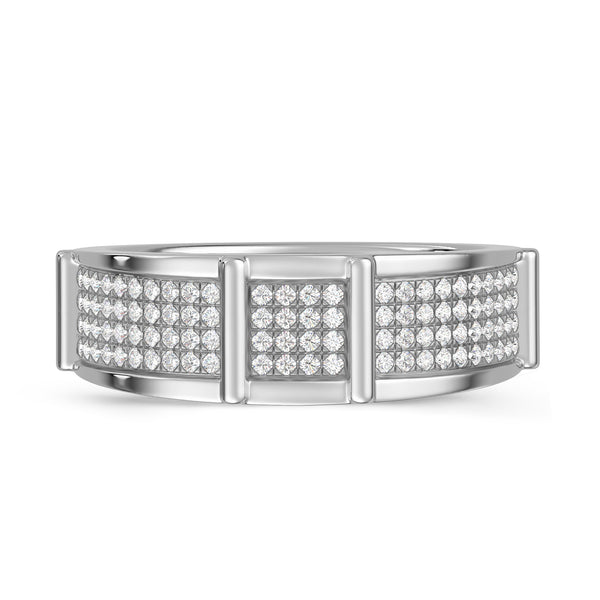 My Trio Rings Corban 7/8 CTW Lab Grown Diamond Wedding Band Set in 10KT White Gold