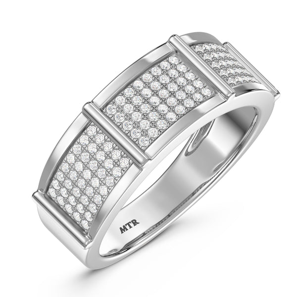 My Trio Rings Corban 7/8 CTW Lab Grown Diamond Wedding Band Set in 10KT White Gold