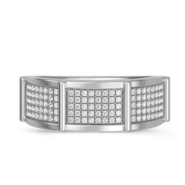 My Trio Rings Corban 7/8 CTW Lab Grown Diamond Wedding Band Set in 10KT White Gold