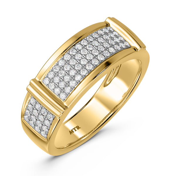 My Trio Rings Amity 3/4 CTW Lab Grown Diamond Princess Cluster Bridal Set in 10KT Yellow Gold