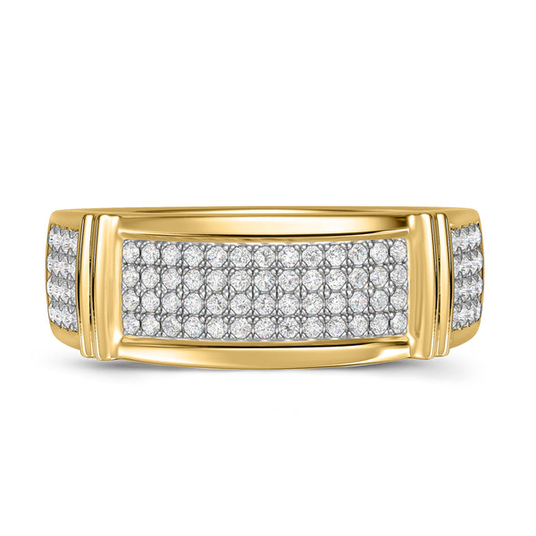 My Trio Rings Amity 3/4 CTW Lab Grown Diamond Princess Cluster Bridal Set in 10KT Yellow Gold