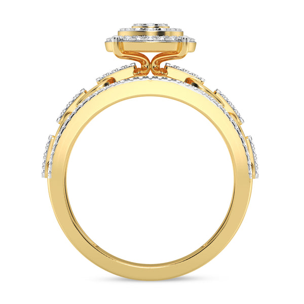 My Trio Rings Hartwin 7/8 CTW Lab Grown Diamond Round Cluster Trio Set in 10KT Yellow Gold