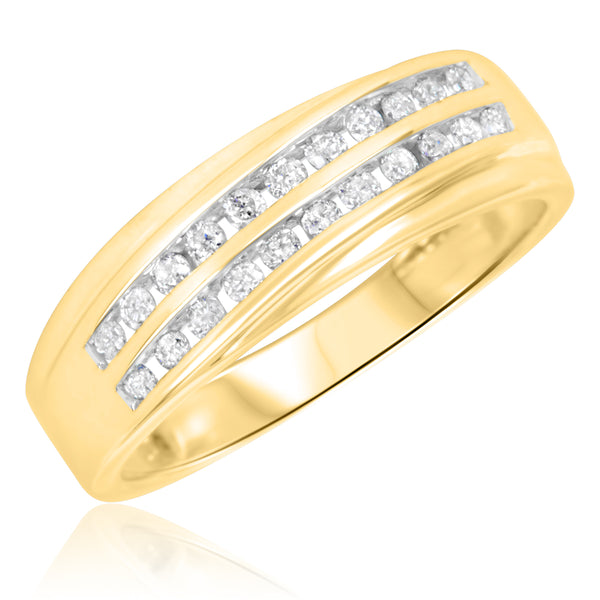 My Trio Rings Kindred 1-5/8 CTW Lab Grown Diamond Round Cluster Trio Set in 10KT Yellow Gold