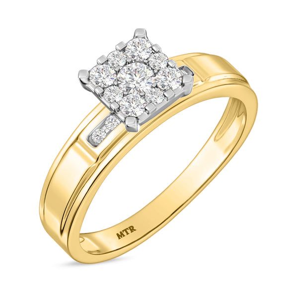 My Trio Rings Boundless 1/2 CTW Lab Grown Diamond Princess Cluster Bridal Set in 10KT Yellow Gold