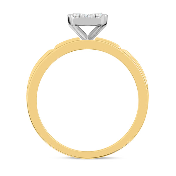 My Trio Rings Boundless 1/2 CTW Lab Grown Diamond Princess Cluster Bridal Set in 10KT Yellow Gold