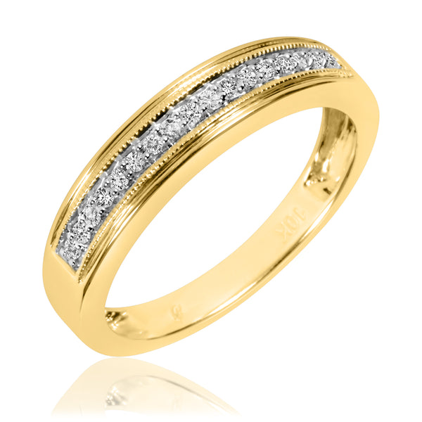 My Trio Rings Bridgette 1/4 CTW Lab Grown Diamond Wedding Band Set in 10KT Yellow Gold