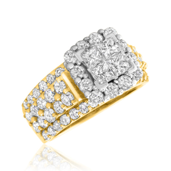 My Trio Rings Felicity 4-1/3 CTW Lab Grown Diamond Princess Cluster Trio Set in 10KT Yellow Gold