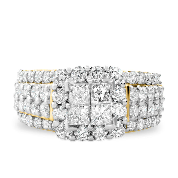 My Trio Rings Felicity 4-1/3 CTW Lab Grown Diamond Princess Cluster Trio Set in 10KT Yellow Gold