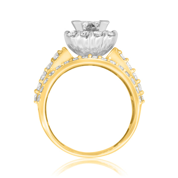 My Trio Rings Felicity 4-1/3 CTW Lab Grown Diamond Princess Cluster Trio Set in 10KT Yellow Gold