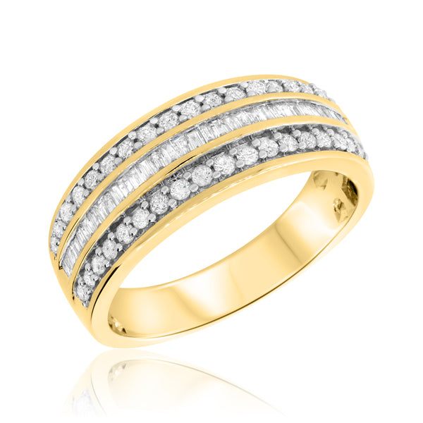 My Trio Rings Louise 3 CTW Lab Grown Diamond Cushion Cluster Trio Set in 10KT Yellow Gold