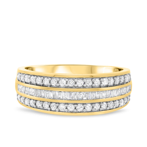 My Trio Rings Louise 3 CTW Lab Grown Diamond Cushion Cluster Trio Set in 10KT Yellow Gold
