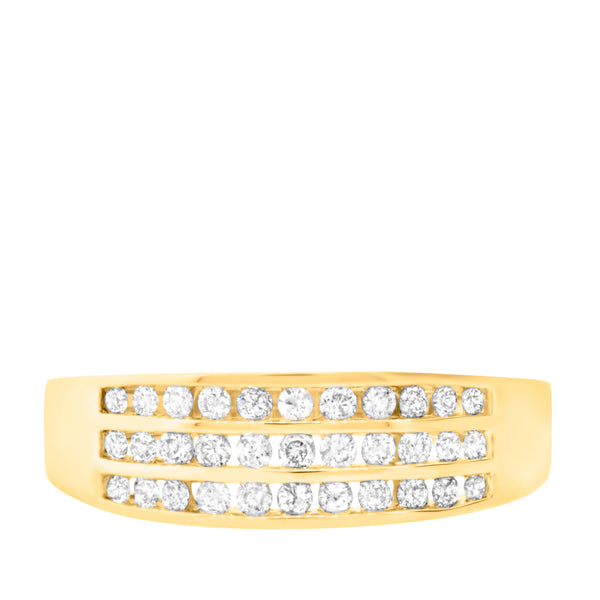 My Trio Rings Encienda 7/8 CTW Lab Grown Diamond Wedding Band Set in 10KT Yellow Gold