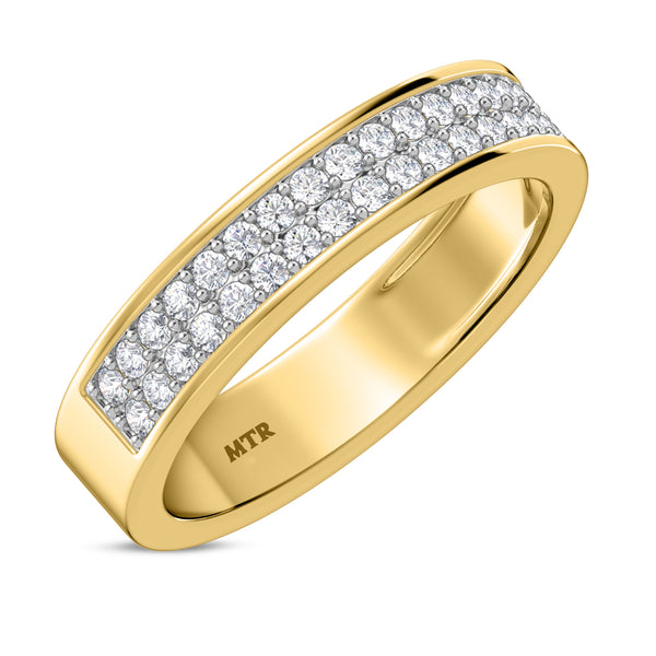 My Trio Rings Marline 1-1/3 CTW Lab Grown Diamond Round Solitaire Wedding Trio Set in 14KT Yellow Gold Vermeil
