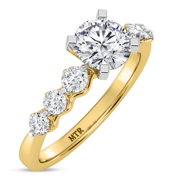 My Trio Rings Oxley 2-5/8 CTW Lab Grown Diamond Round Solitaire Wedding Trio Set in 14KT Yellow Gold Vermeil