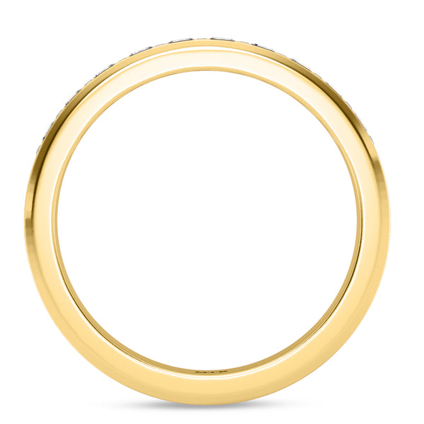 My Trio Rings Oxley 2-5/8 CTW Lab Grown Diamond Round Solitaire Wedding Trio Set in 14KT Yellow Gold Vermeil