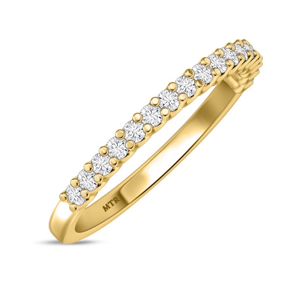My Trio Rings Prudence 1-1/2 CTW Lab Grown Diamond Round Solitaire Wedding Trio Set in 14KT Yellow Gold Vermeil