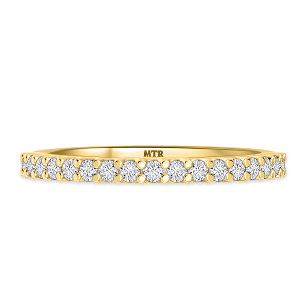 My Trio Rings Prudence 1-1/2 CTW Lab Grown Diamond Round Solitaire Wedding Trio Set in 14KT Yellow Gold Vermeil