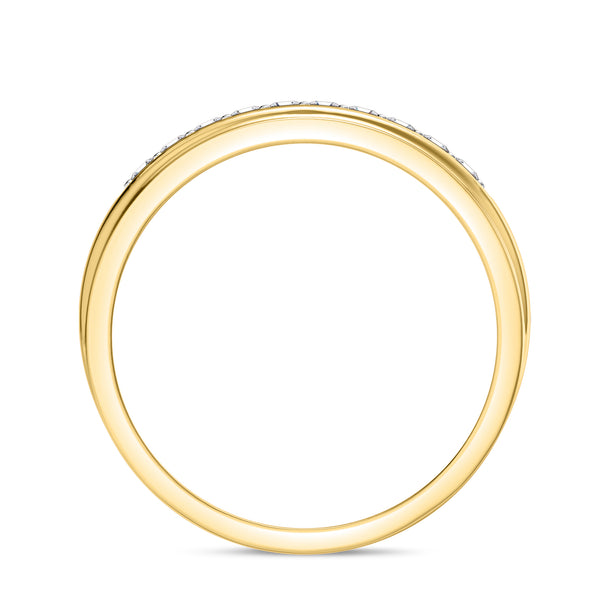 My Trio Rings Prudence 1-1/2 CTW Lab Grown Diamond Round Solitaire Wedding Trio Set in 14KT Yellow Gold Vermeil