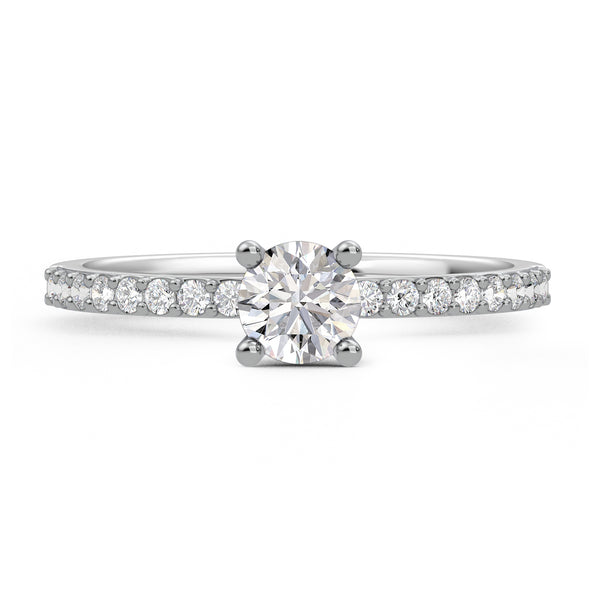 My Trio Rings Keanu 1-1/2 CTW Lab Grown Diamond Round Solitaire Wedding Trio Set in 14KT White Gold Vermeil